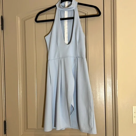 powder blue game day dress Fantasy Swan One Shoulder Princess Tulle Floor-Length Wedding Dress P2 –  PreppyDress main image 1